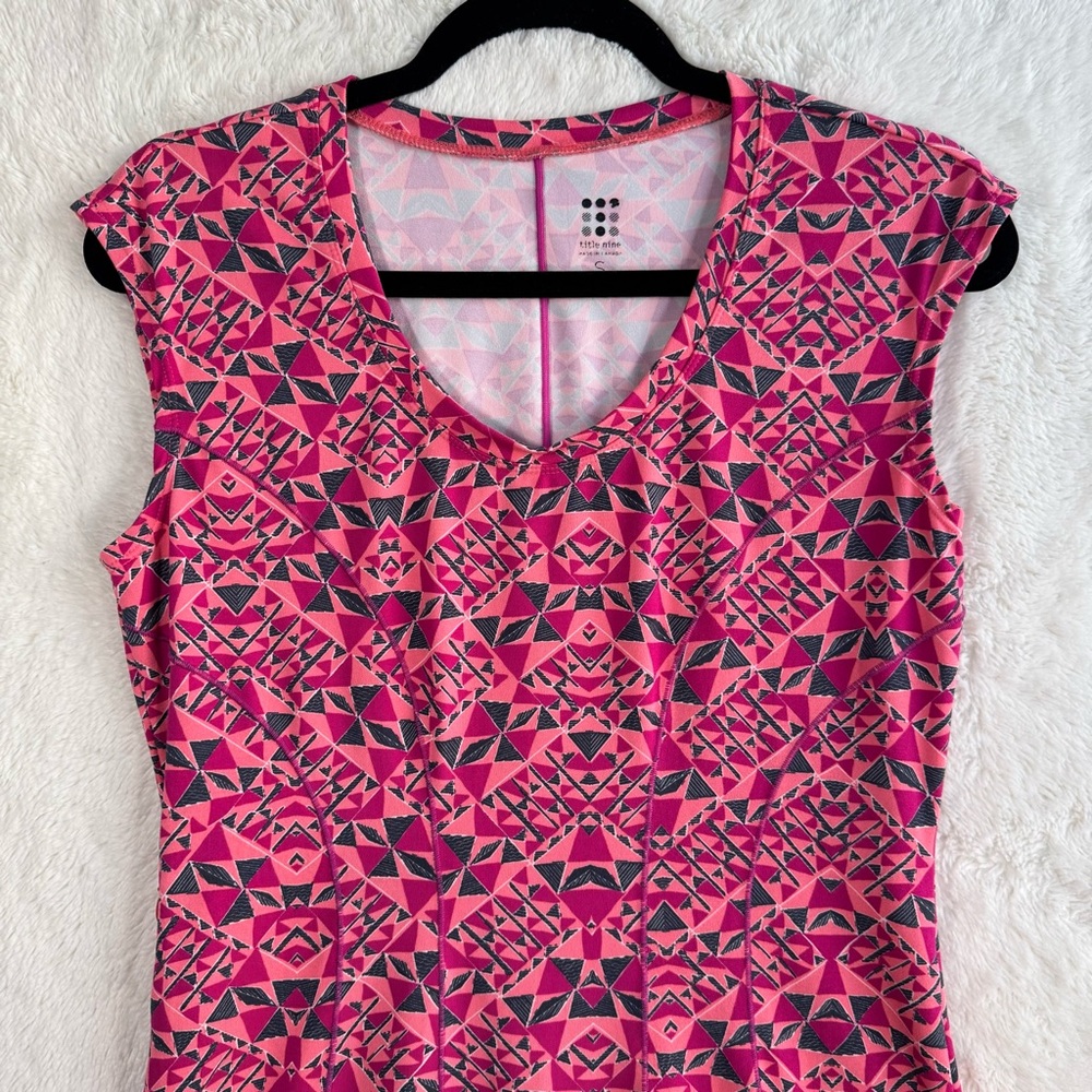 Title Nine Dream Dress Women's Small Pink Geometric Golf Active Athleisure - Picture 2 of 10